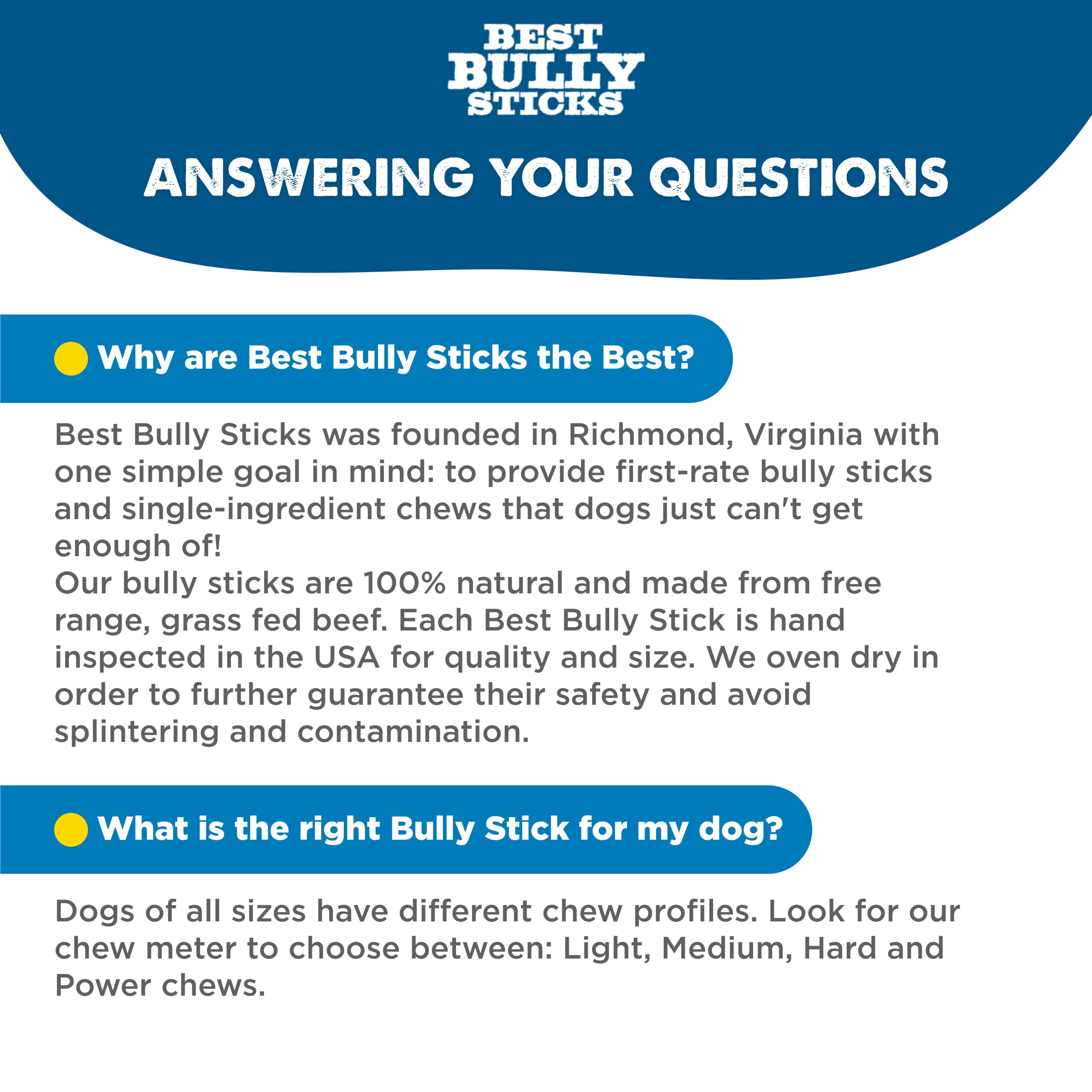 Best Bully Sticks 12 Inch All-Natural USA-Baked Bully Sticks for Dogs - 12” Easily digestible, 100% Grass-Fed Beef, Grain and Rawhide Free | 10 Pack