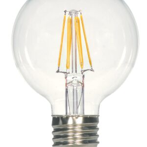 Satco S9564 Medium Bulb in Light Finish, 4.38 inches, 810Lm/Meduim Base, Decorative Globe G25-Shape