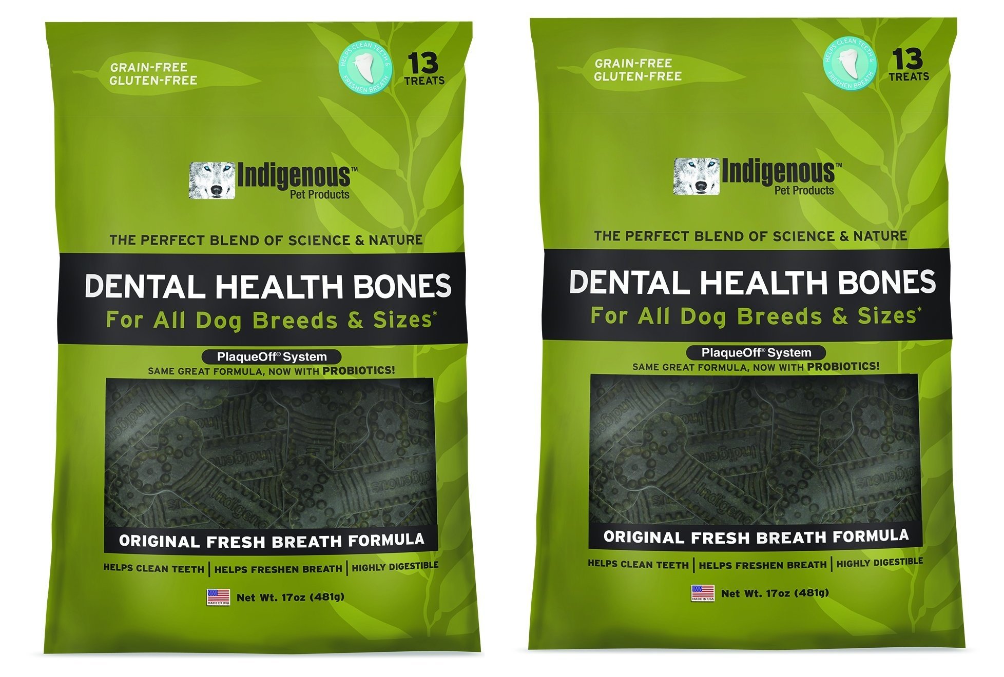 Indigenous Dental Health Bones Original Fresh Breath Flavor 17ounces (Pack of 2)