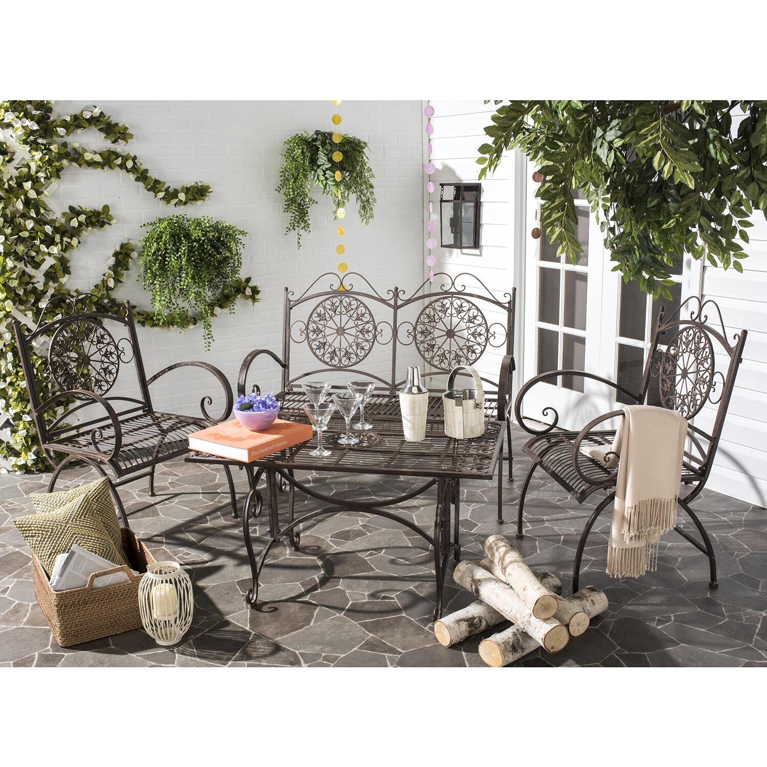 SAFAVIEH 4 Piece Outdoor Collection Sophie Patio Set