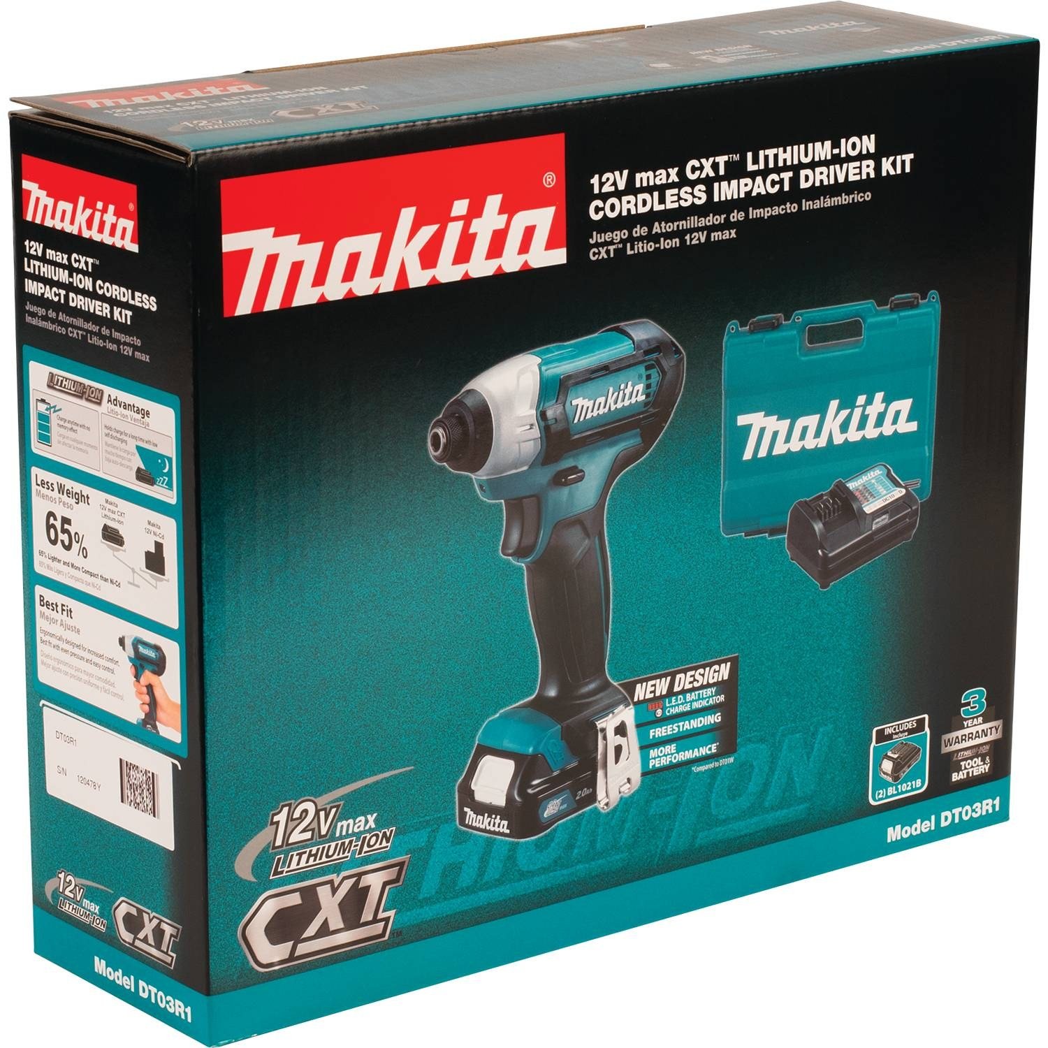 Makita DT03R1 12V Max CXT Lithium-Ion Cordless Impact Driver Kit