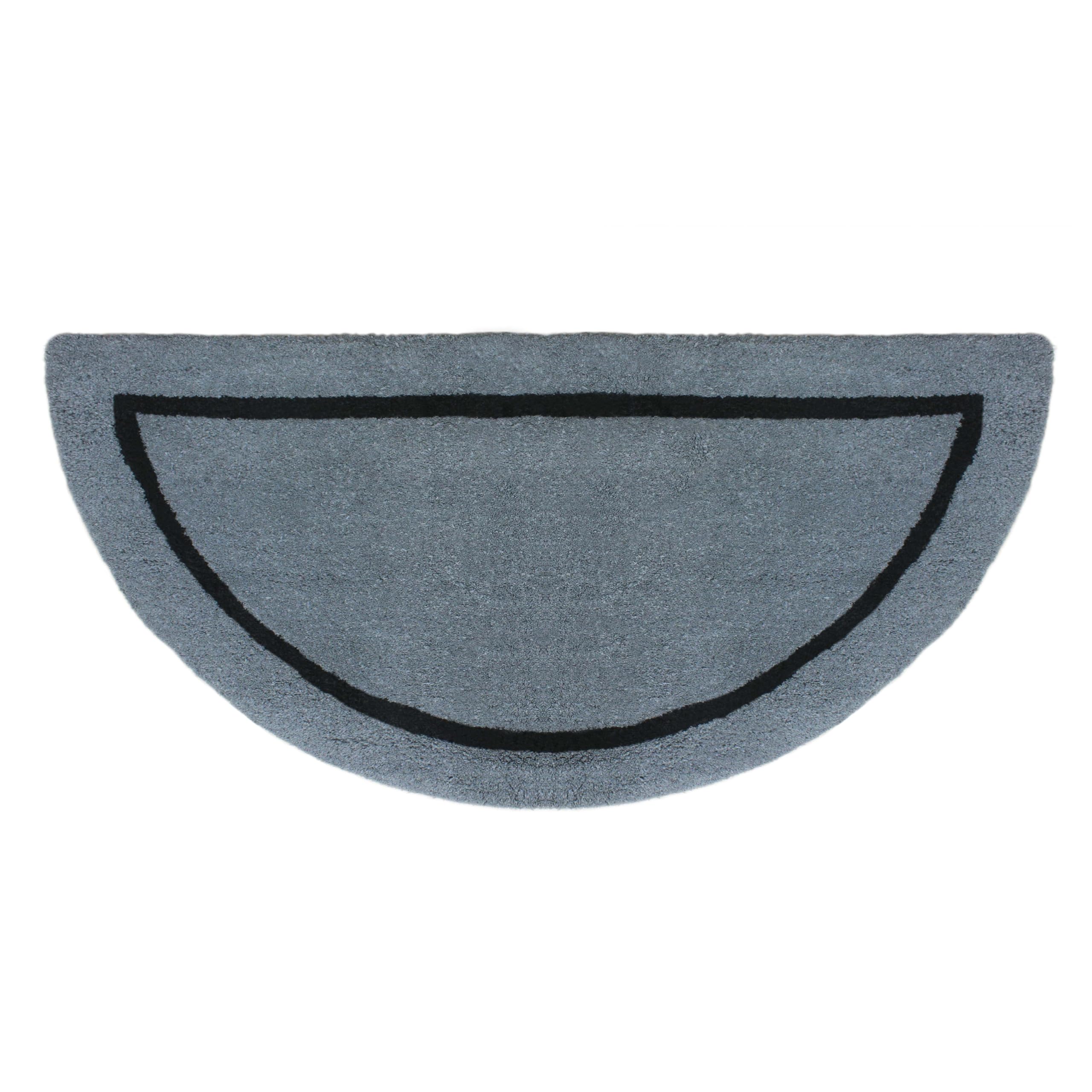 COTTON CRAFT Pure Wool Fireplace Rug - Half Moon Hearth Rug - Fire Resistant Hand Tufted Accent Carpet - Entryway Anti Fatigue - 22x44 - Charcoal Grey