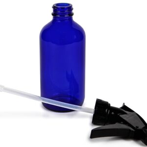 Vivaplex, 2, Large, 8 oz, Empty, Cobalt Blue Glass Spray Bottles with Black Trigger Sprayers