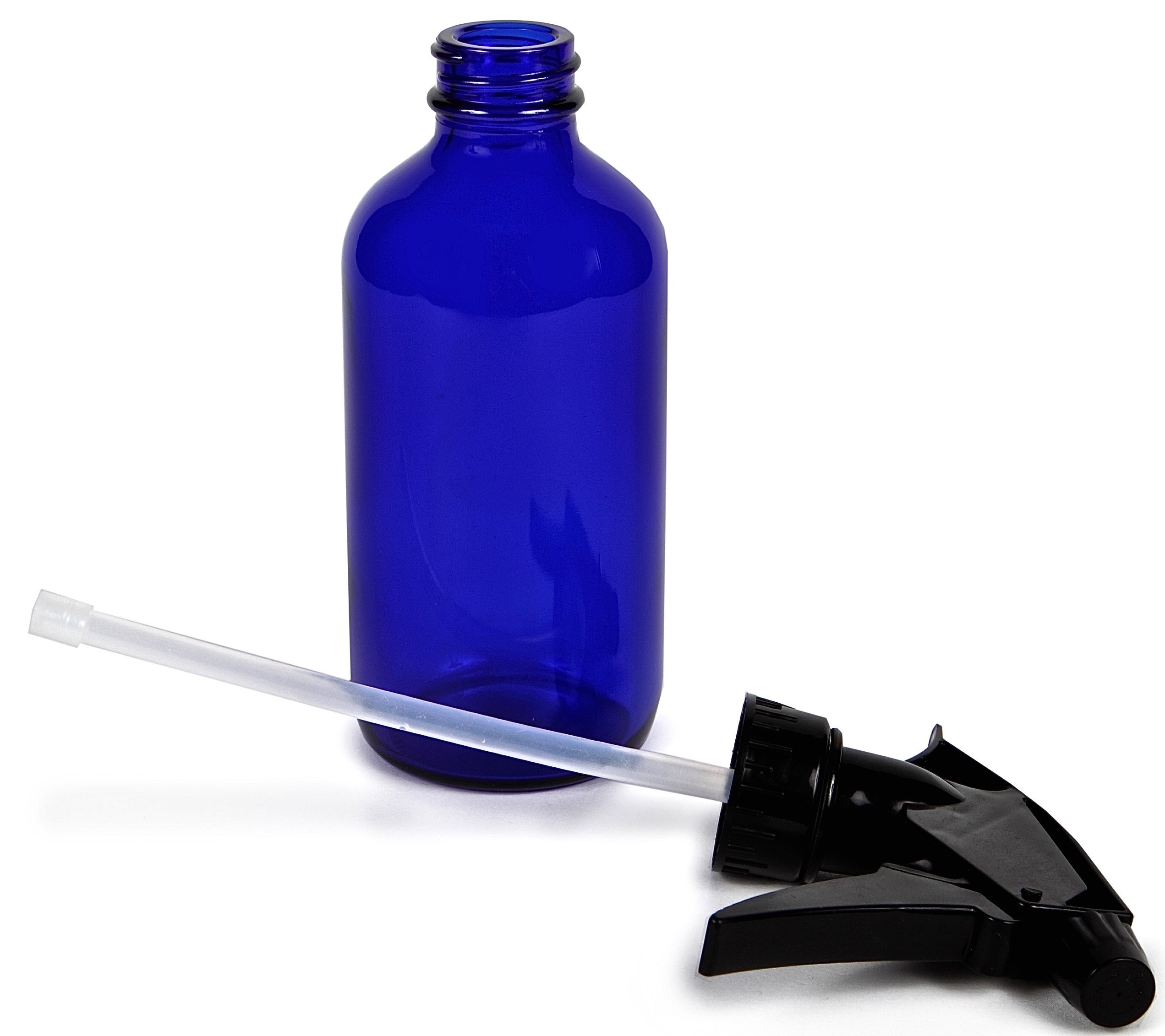 Vivaplex, 2, Large, 8 oz, Empty, Cobalt Blue Glass Spray Bottles with Black Trigger Sprayers