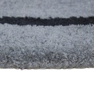 COTTON CRAFT Pure Wool Fireplace Rug - Half Moon Hearth Rug - Fire Resistant Hand Tufted Accent Carpet - Entryway Anti Fatigue - 22x44 - Charcoal Grey