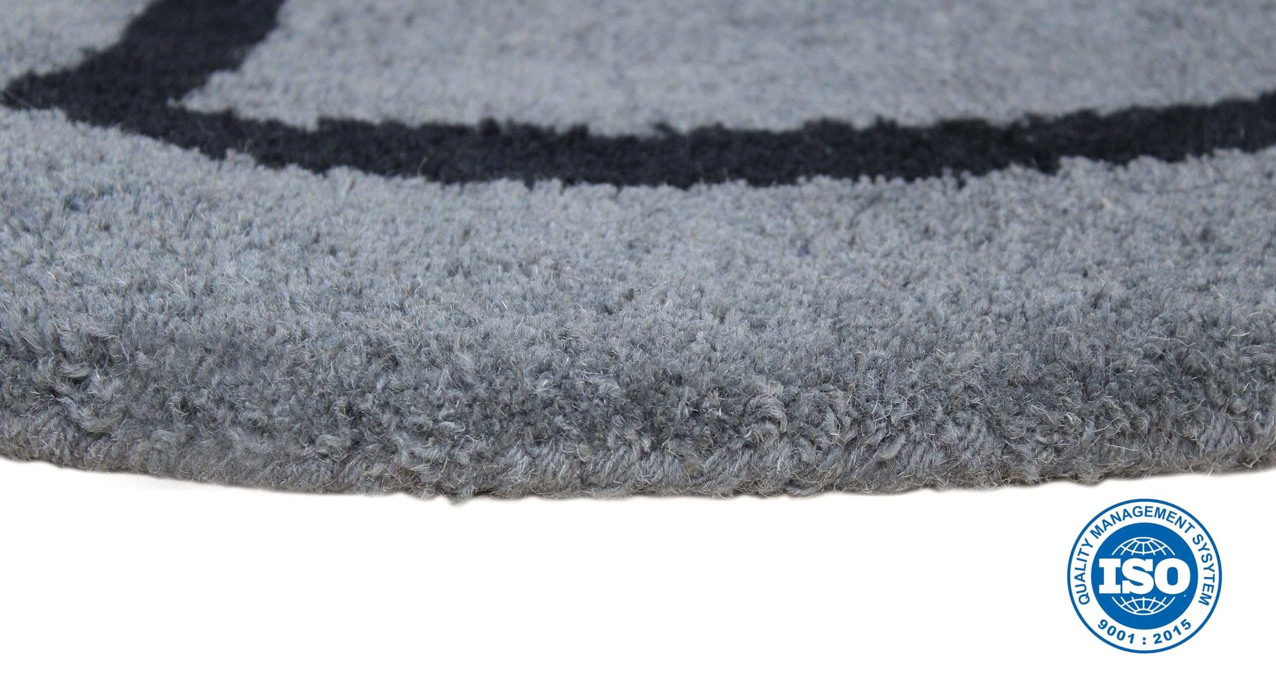 COTTON CRAFT Pure Wool Fireplace Rug - Half Moon Hearth Rug - Fire Resistant Hand Tufted Accent Carpet - Entryway Anti Fatigue - 22x44 - Charcoal Grey