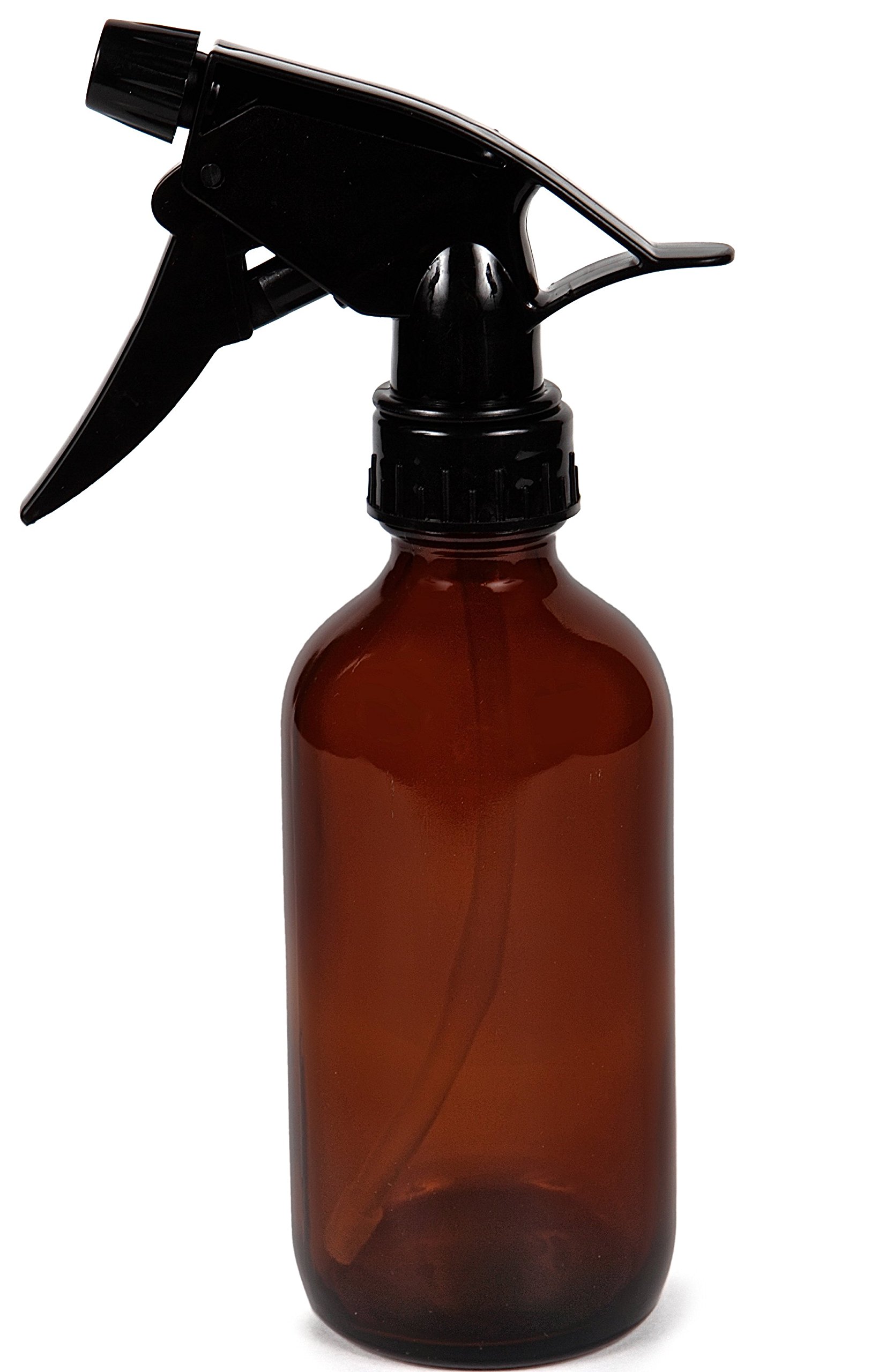 Vivaplex, 2, Large, 8 oz, Empty, Amber Glass Spray Bottles with Black Trigger Sprayers