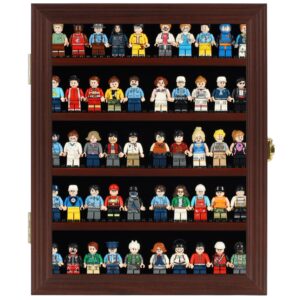 DisplayGifts Minifigures Dimensions Display Case Thimble Wall Mount Cabinet Door Lockable LG-CN30 Mahogany