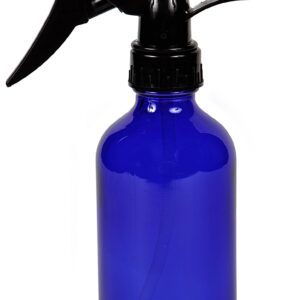 Vivaplex, 2, Large, 8 oz, Empty, Cobalt Blue Glass Spray Bottles with Black Trigger Sprayers