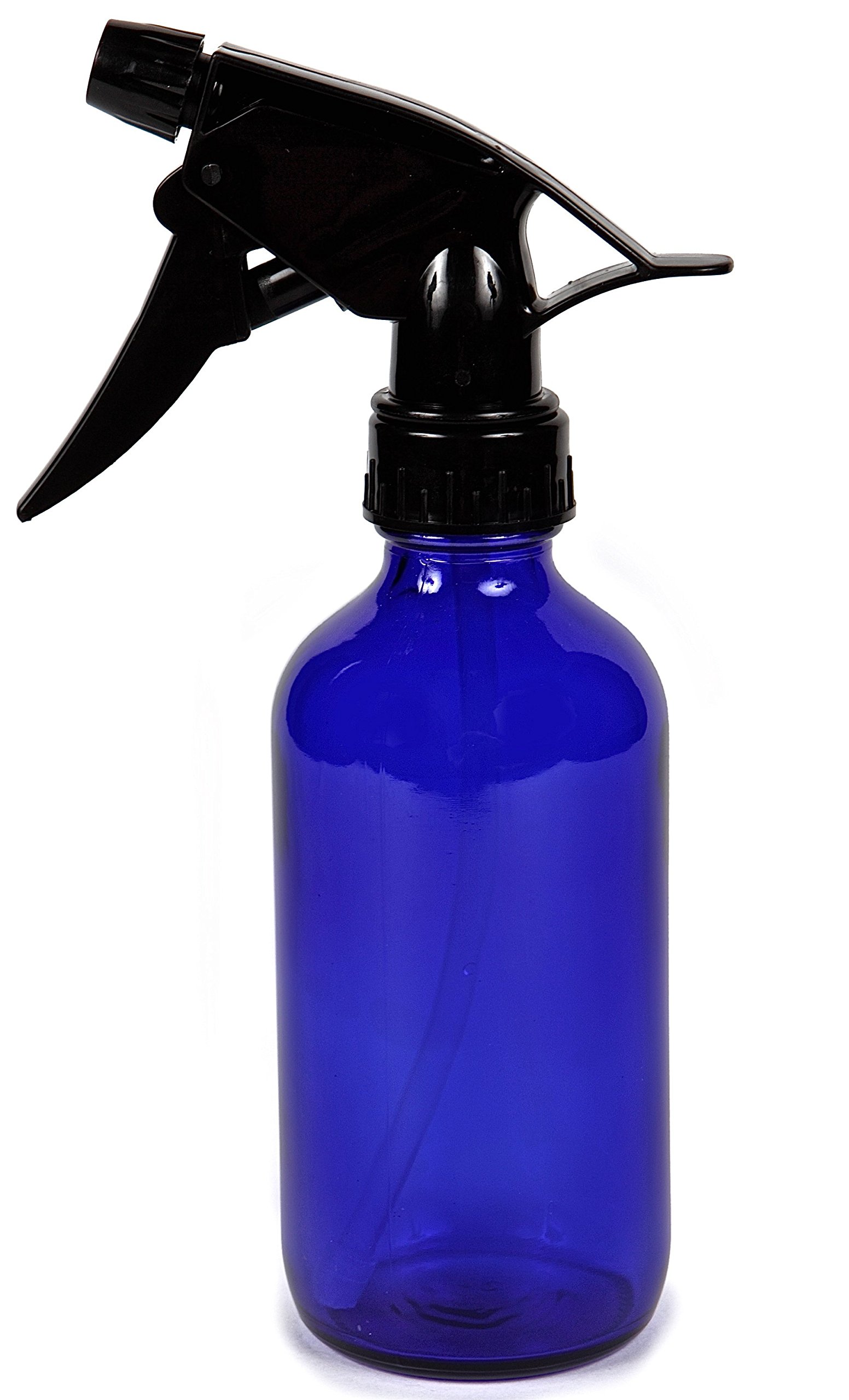 Vivaplex, 2, Large, 8 oz, Empty, Cobalt Blue Glass Spray Bottles with Black Trigger Sprayers