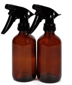 vivaplex, 2, large, 8 oz, empty, amber glass spray bottles with black trigger sprayers