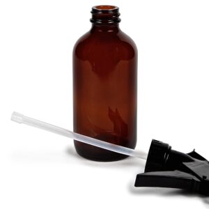 Vivaplex, 2, Large, 8 oz, Empty, Amber Glass Spray Bottles with Black Trigger Sprayers