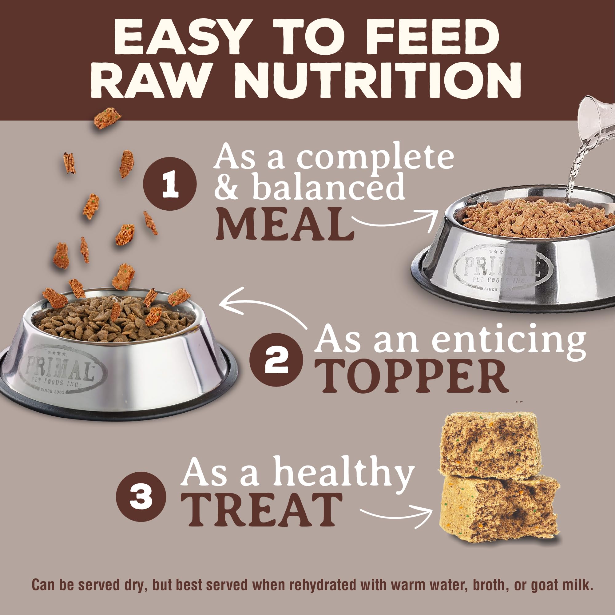 Primal Freeze Dried Raw Dog Food Nuggets, Venison, Complete & Balanced Meal, Also Use as Topper or Treat, Premium, Healthy, Grain Free, High Protein Raw Dog Food, 5.5 oz