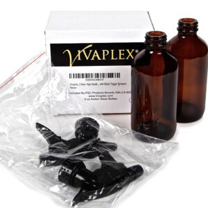 Vivaplex, 2, Large, 8 oz, Empty, Amber Glass Spray Bottles with Black Trigger Sprayers