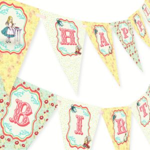 Alice in Wonderland Happy Birthday Banner