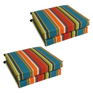 blazing needles outdoor chair cushion, 4 count (pack of 1), westport teal