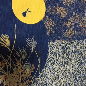 Furoshiki Wrapping Cloth Rabbit in the Moon Navy Base Motif Japanese Fabric 50cm