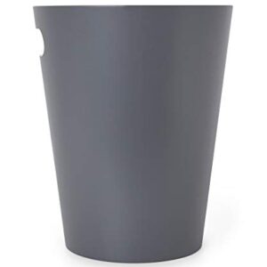 Umbra Woodrow, 2 Gallon Modern Wooden Trash Can Wastebasket or Recycling Bin for Home or Office, Dark Gray