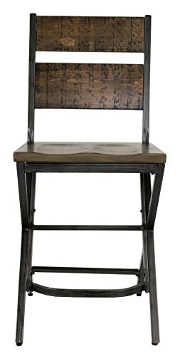 Signature Design by Ashley Kavara 24" Rustic Counter Height Barstool, 2 Count, Brown