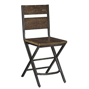 Signature Design by Ashley Kavara 24" Rustic Counter Height Barstool, 2 Count, Brown