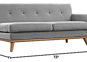 Modway Engage Mid-Century Modern Upholstered Fabric Left-Facing Sectional Sofa in Expectation Gray