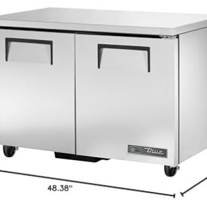 True TUC-48-HC Undercounted Solid Door Refrigerator with Hydrocarbon Refrigerant, 36" Height, 30.125" Width, 48.375" Length