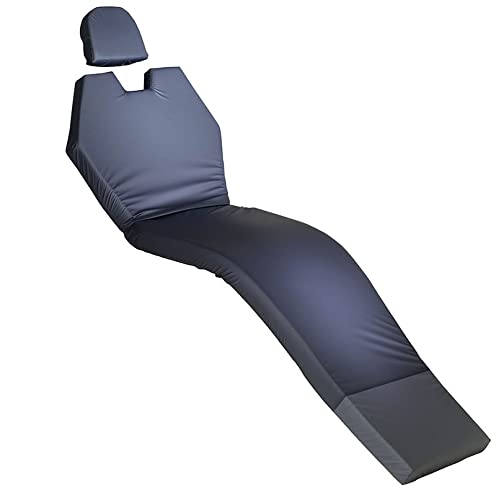 3" Memory Foam Dental Chair Overlay with Head Rest - Navy