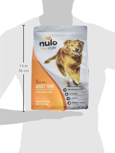 Nulo Adult Trim Grain Free Healthy Weight Dry Dog Food With Bc30 Probiotic (Cod And Lentils Recipe, 4.5Lb Bag)