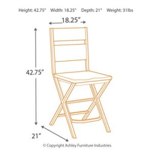 Signature Design by Ashley Kavara 24" Rustic Counter Height Barstool, 2 Count, Brown