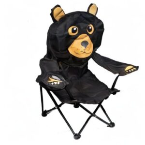 Wilcor Kids Folding Camp Chair with Cup Holder and Carry Bag - Black Bear