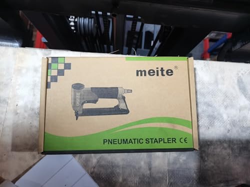 meite MT5016S Upholstery Stapler 20 Gauge 1/2-Inch Crown 1/4-Inch to 5/8-Inch Length Pneumatic Fine Wire Stapler with Safety