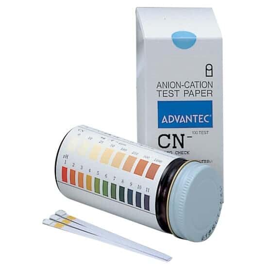 Advantec 5920124 07030100 Test Strips, Cyanogen Check (Cyanide Cn-), 0 to 1000 ppm; 100 Strips/Pk