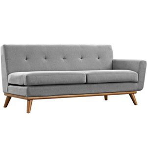 Modway Engage Mid-Century Modern Upholstered Fabric Left-Facing Sectional Sofa in Expectation Gray