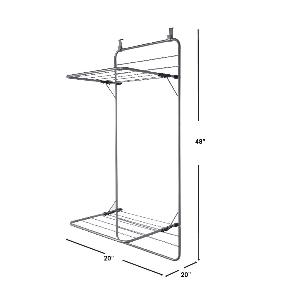 Sunbeam Steel Over the Door Towel Dryer Rack, Grey