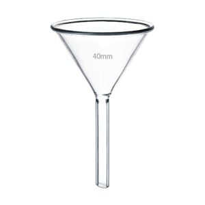 huaou 40mm glass funnel, short stem small funnel, 3.3 borosilicate glass mini funnel, automotive oil filter funnel, tiny funnel for filling bottles for science labs kitchen use