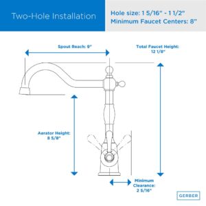 Gerber D401157 Kitchen Faucet, Chrome