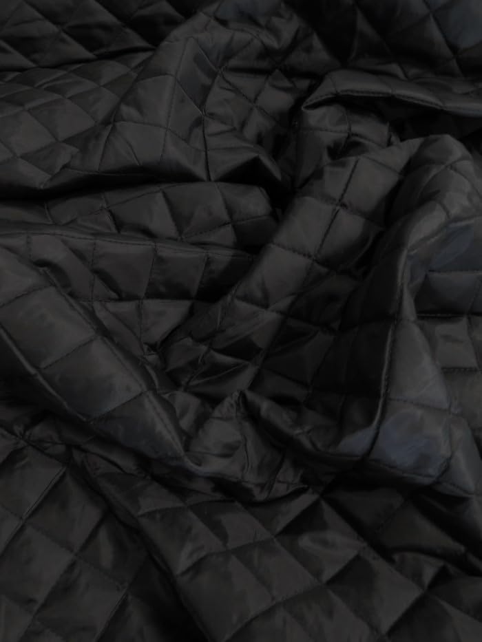 Quilted Polyester Batting Fabric - Black - 58"/60" Width Sold by The Yard