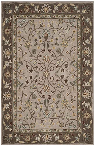 SAFAVIEH Total Performance Collection Accent Rug - 3' x 5', Ivory & Taupe, Hand-Hooked Oriental, Non-Shedding & Easy Care, Ideal for High Traffic Areas in Entryway, Living Room, Bedroom (TLP722B)