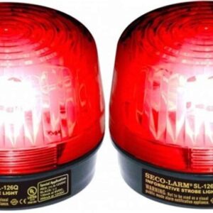 Seco-Larm SL-126Q/R Red Strobe Light (Set of 2); For 6- to 12-Volt use; For Iinformative" General Signaling Requirements; Incorrect Polarity Cannot Damage Circuit or Draw Current