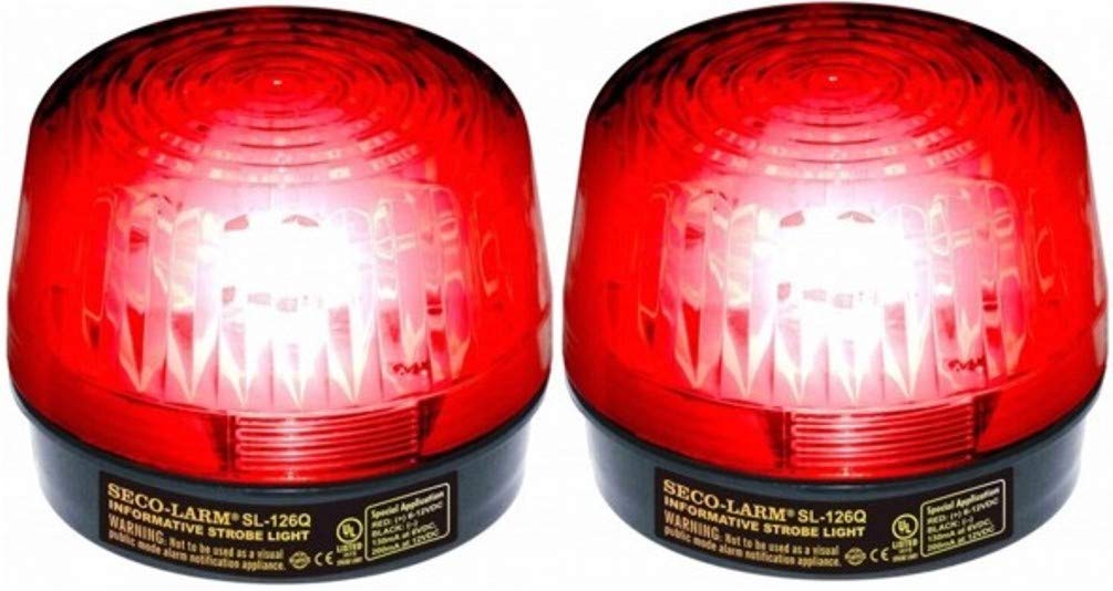 Seco-Larm SL-126Q/R Red Strobe Light (Set of 2); For 6- to 12-Volt use; For Iinformative" General Signaling Requirements; Incorrect Polarity Cannot Damage Circuit or Draw Current