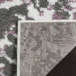 SAFAVIEH Adirondack Collection Area Rug - 9' x 12', Ivory & Purple, Floral Design, Non-Shedding & Easy Care, Ideal for High Traffic Areas in Living Room, Bedroom (ADR115L)