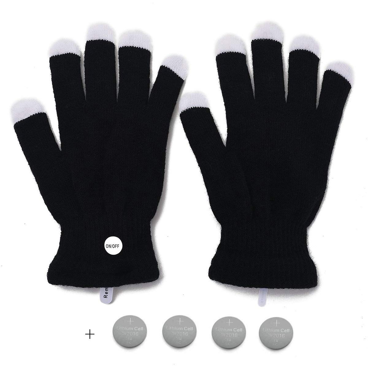 XISFORX 7 colors light show LED Gloves Rave Light Finger Lighting Flashing Glow Mittens(fingertip)