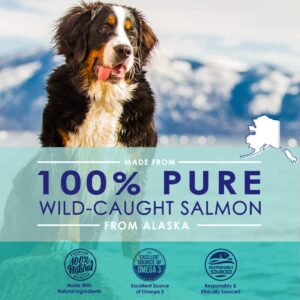 Pure Wild Alaskan Salmon Oil for Dogs, Omega 3 Fish Oil Supplement for Healthy Skin & Shiny Coat, Prevents Itchy Skin, Skin Allergies & Shedding, 120 Soft Capsules