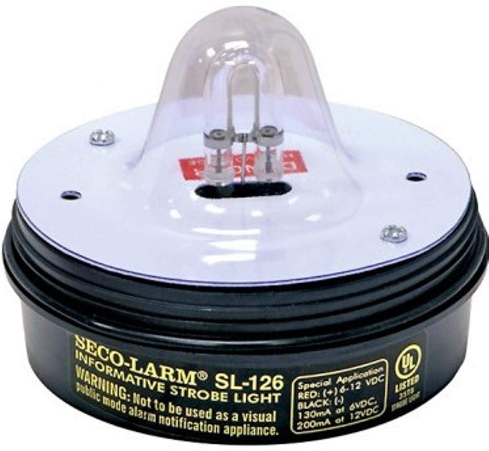 Seco-Larm SL-126Q/R Red Strobe Light (Set of 2); For 6- to 12-Volt use; For Iinformative" General Signaling Requirements; Incorrect Polarity Cannot Damage Circuit or Draw Current