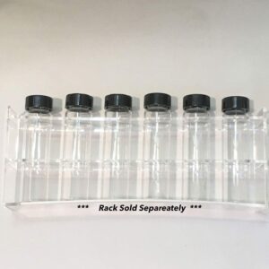 6-Pack of 3.75" inch, 8 Dram / 1 oz / 30 mL, Clear Glass Sample Storage Cosmetic Herb Spice Specimen Vial Container w/Black Screw on Caps