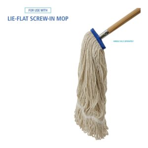 Boardwalk UNS 824C BWK824C Mop Head, Lie-Flat Head, Cotton Fiber, 24 oz, White (Pack of 12)