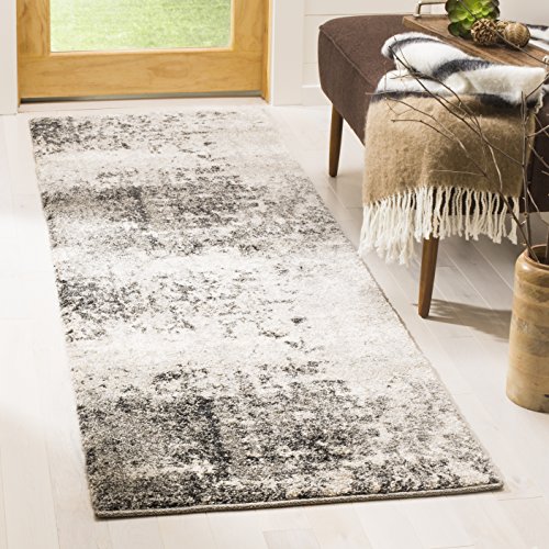 SAFAVIEH Retro Collection Runner Rug - 2'3" x 7', Light Grey & Grey, Modern Abstract Design, Non-Shedding & Easy Care, Ideal for High Traffic Areas in Living Room, Bedroom (RET2139-7980)