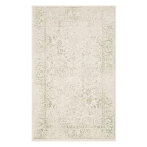 safavieh adirondack collection 6' square ivory / sage adr109v oriental distressed non-shedding living room bedroom dining home office area rug