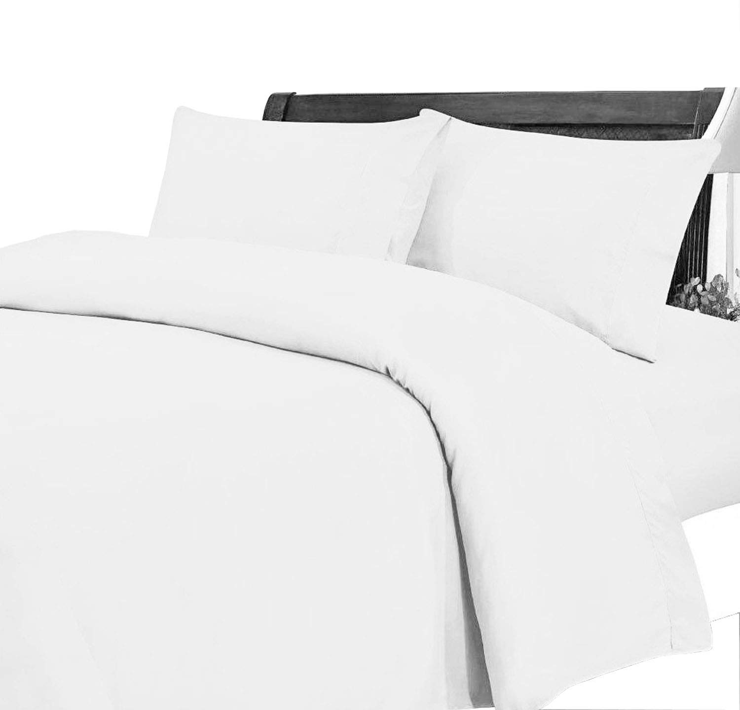 Pacific Linens Solid White King 3-Pc Duvet Cover and Sham Set, 200 Thread Count Poly-Cotton Blend, Luxurious Hotel Quality, Elegant Breathable and Durable