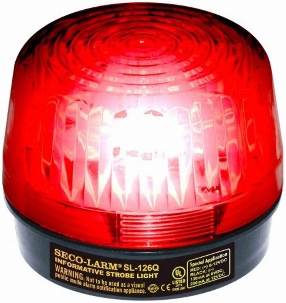 Seco-Larm SL-126Q/R Red Strobe Light (Set of 2); For 6- to 12-Volt use; For Iinformative" General Signaling Requirements; Incorrect Polarity Cannot Damage Circuit or Draw Current